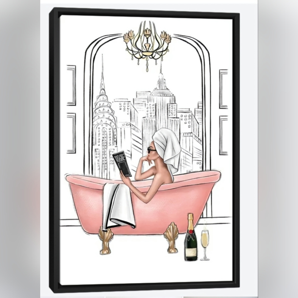 Relaxing in the tub 8 1/2"x11" Framed Wall Art